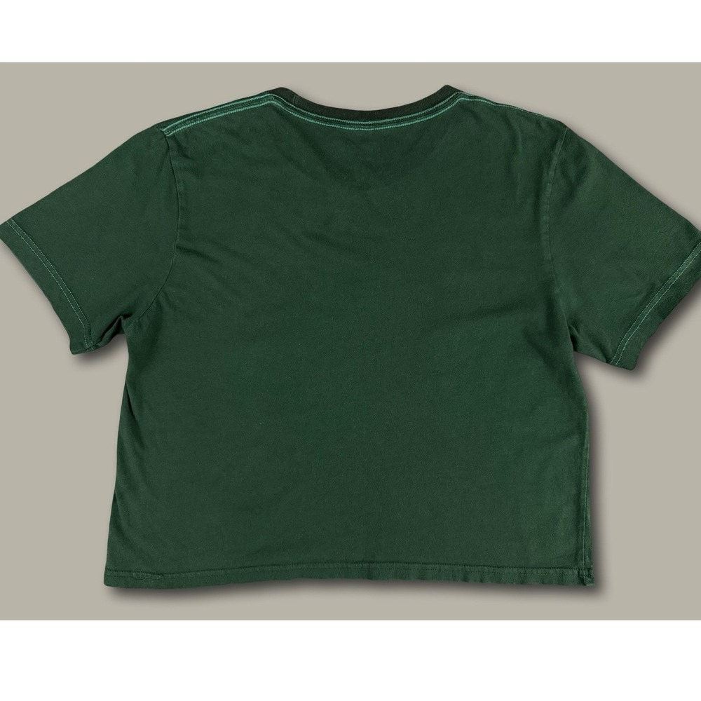 Obsessive Love Cottagecore Mushroom Graphic Green Goblincore Medium Cropped Tee - Picture 4 of 4
